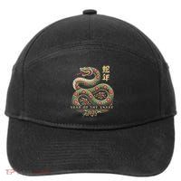 Year Of The Snake 2025 Chinese New Year 7-Panel Snapback Hat