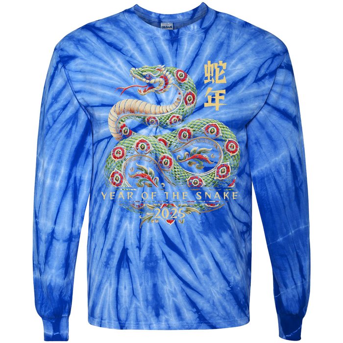 Year Of The Snake 2025 Chinese New Year Tie-Dye Long Sleeve Shirt