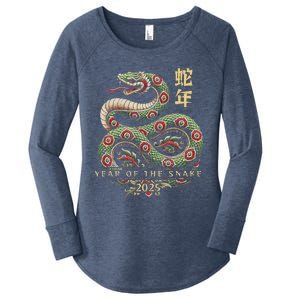 Year Of The Snake 2025 Chinese New Year Women's Perfect Tri Tunic Long Sleeve Shirt