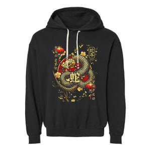 Year Of The Snake 2025 Chinese New Year Garment-Dyed Fleece Hoodie