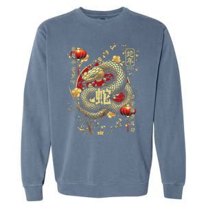 Year Of The Snake 2025 Chinese New Year Garment-Dyed Sweatshirt