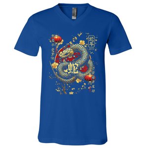 Year Of The Snake 2025 Chinese New Year V-Neck T-Shirt