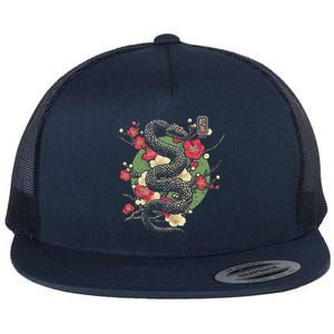 Year Of The Snake 2025 Chinese New Year Flat Bill Trucker Hat