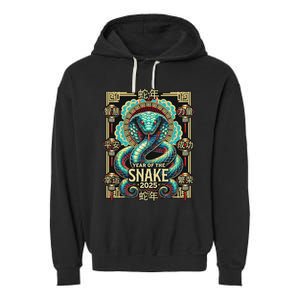 Year Of The Snake 2025 Chinese New Year Garment-Dyed Fleece Hoodie