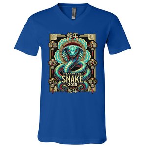 Year Of The Snake 2025 Chinese New Year V-Neck T-Shirt