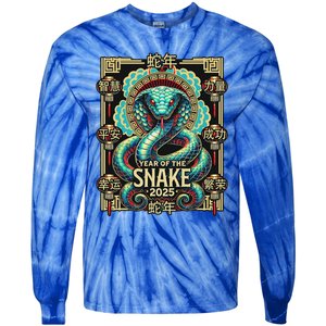 Year Of The Snake 2025 Chinese New Year Tie-Dye Long Sleeve Shirt