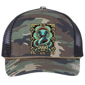 Year Of The Snake 2025 Chinese New Year Retro Rope Trucker Hat Cap