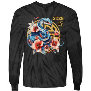 Year Of The Snake 2025 Zodiac Happy Chinese New Year 2025 Tie-Dye Long Sleeve Shirt