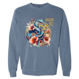 Year Of The Snake 2025 Zodiac Happy Chinese New Year 2025 Garment-Dyed Sweatshirt