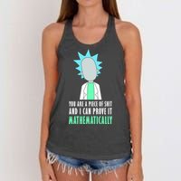 You Are A Piece Of Shit And I Can Prove It Mathematically Women's Knotted Racerback Tank