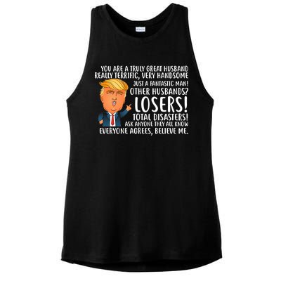 You Are A Truly Great Husband Donald Trump Ladies PosiCharge Tri-Blend Wicking Tank