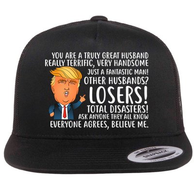 You Are A Truly Great Husband Donald Trump Flat Bill Trucker Hat