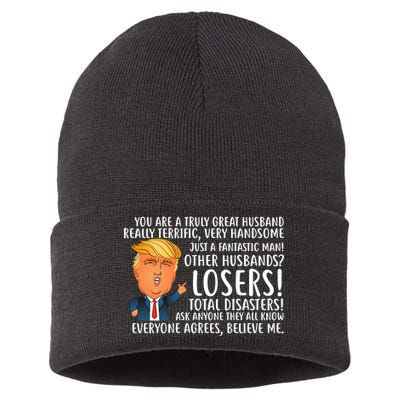 You Are A Truly Great Husband Donald Trump Sustainable Knit Beanie