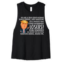 You Are A Truly Great Husband Donald Trump Women's Racerback Cropped Tank