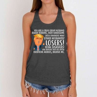 You Are A Truly Great Husband Donald Trump Women's Knotted Racerback Tank