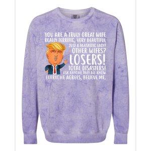 You Are A Truly Great Wife Donald Trump Colorblast Crewneck Sweatshirt