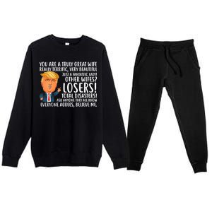 You Are A Truly Great Wife Donald Trump Premium Crewneck Sweatsuit Set