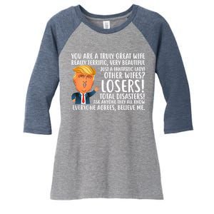 You Are A Truly Great Wife Donald Trump Women's Tri-Blend 3/4-Sleeve Raglan Shirt