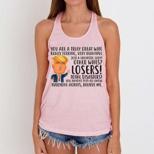 You Are A Truly Great Wife Donald Trump Women's Knotted Racerback Tank