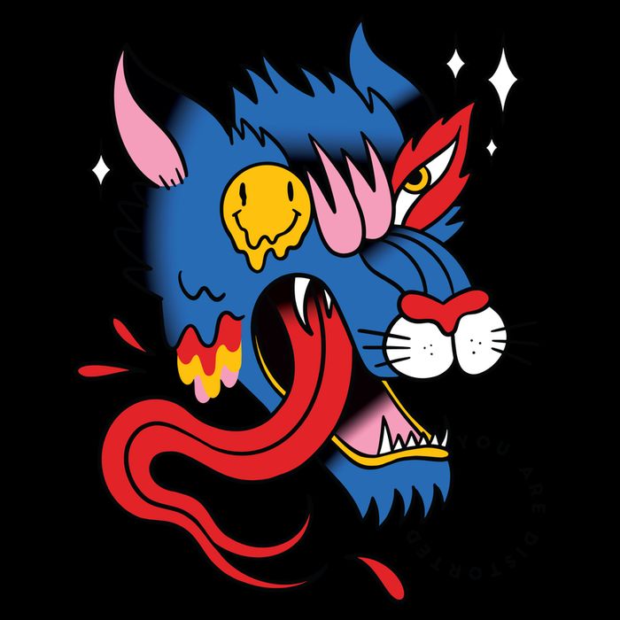 You Are Distorted Funny Wolf Backpack