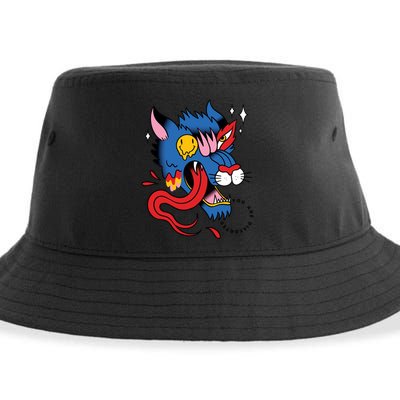 You Are Distorted Funny Wolf Sustainable Bucket Hat