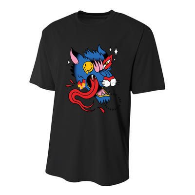 You Are Distorted Funny Wolf Youth Performance Sprint T-Shirt