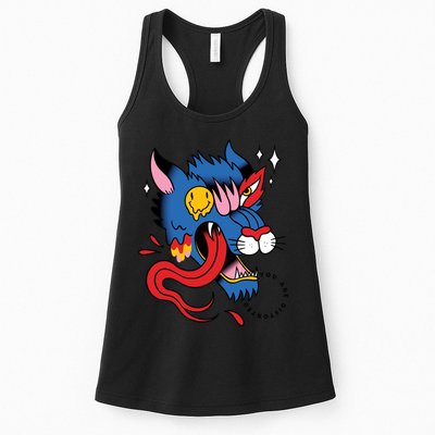 You Are Distorted Funny Wolf Womens Tank Top