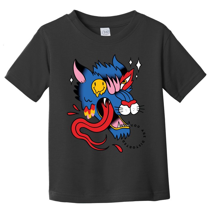 You Are Distorted Funny Wolf Toddler T-Shirt