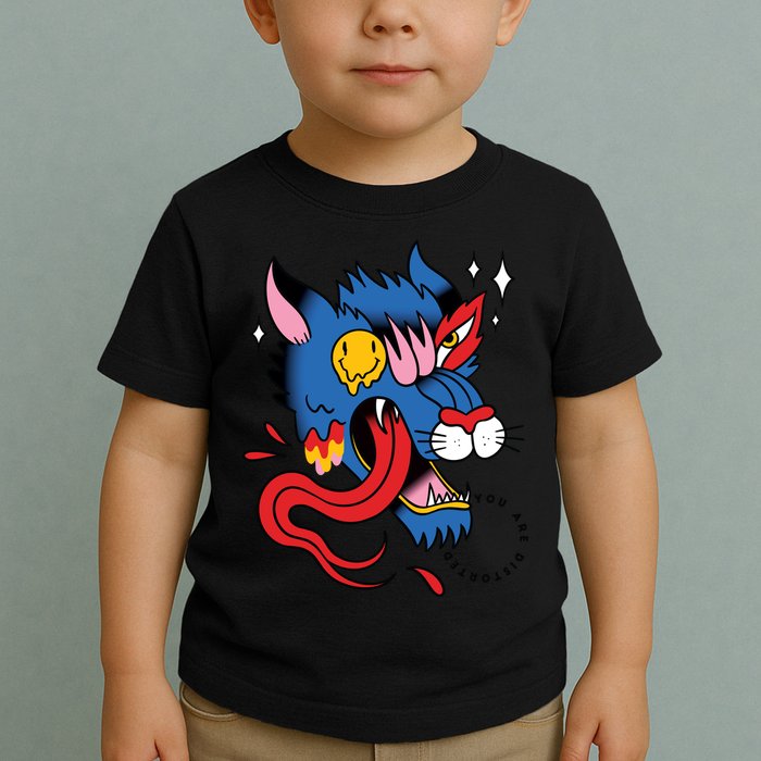 You Are Distorted Funny Wolf Toddler T-Shirt