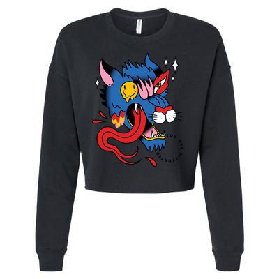 You Are Distorted Funny Wolf Cropped Pullover Crew