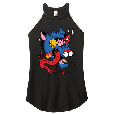You Are Distorted Funny Wolf Women's Perfect Tri Rocker Tank