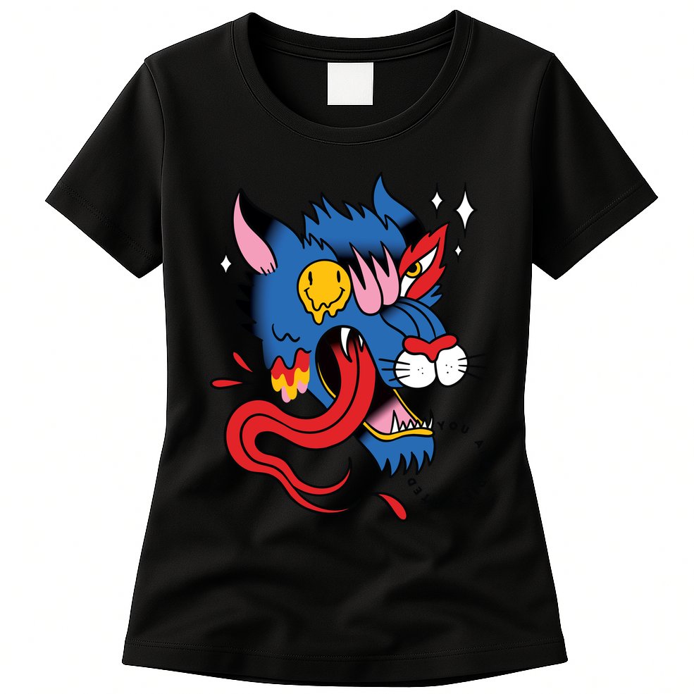 You Are Distorted Funny Wolf Womens T-Shirt
