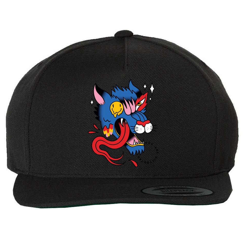 You Are Distorted Funny Wolf Wool Snapback Cap