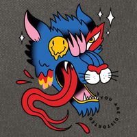 You Are Distorted Funny Wolf Cotton Canvas Backpack