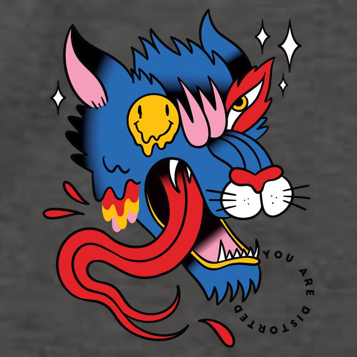 You Are Distorted Funny Wolf Vector Backpack