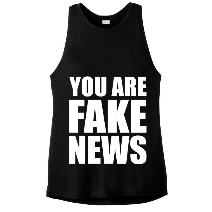 You Are Fake News #FAKENEWS Ladies PosiCharge Tri-Blend Wicking Tank