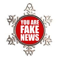 You Are Fake News #FAKENEWS Metallic Star Ornament