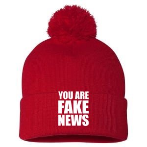 You Are Fake News #FAKENEWS Pom Pom 12in Knit Beanie