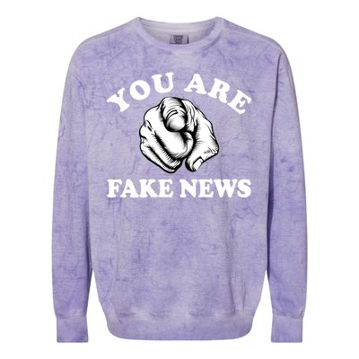 You Are Fake News Funny Trump Political Colorblast Crewneck Sweatshirt