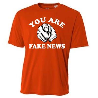 You Are Fake News Funny Trump Political Cooling Performance Crew T-Shirt