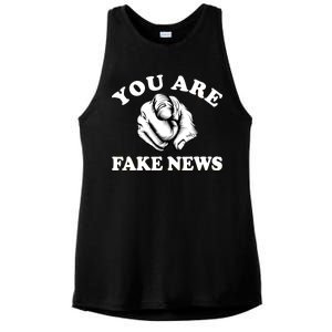 You Are Fake News Funny Trump Political Ladies PosiCharge Tri-Blend Wicking Tank