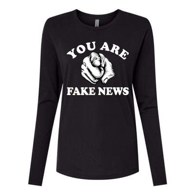 You Are Fake News Funny Trump Political Womens Cotton Relaxed Long Sleeve T-Shirt