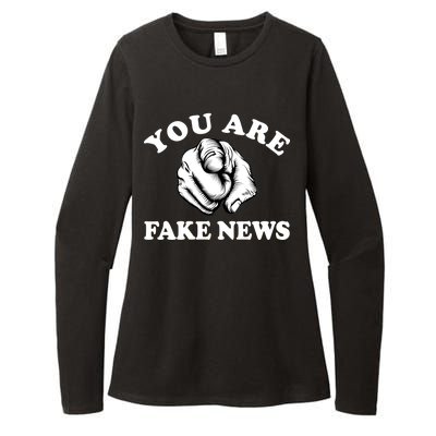 You Are Fake News Funny Trump Political Womens CVC Long Sleeve Shirt