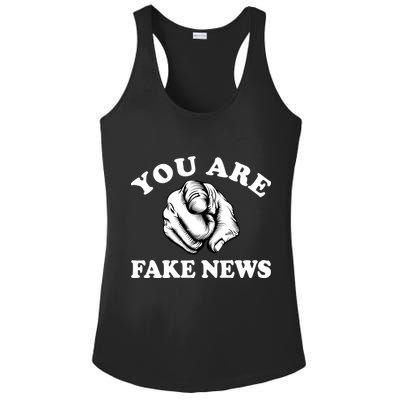 You Are Fake News Funny Trump Political Ladies PosiCharge Competitor Racerback Tank