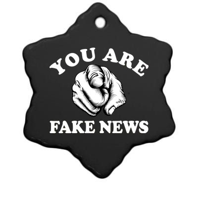 You Are Fake News Funny Trump Political Ceramic Star Ornament