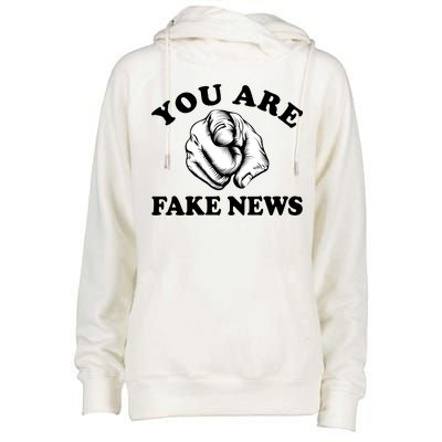 You Are Fake News Funny Trump Political Womens Funnel Neck Pullover Hood