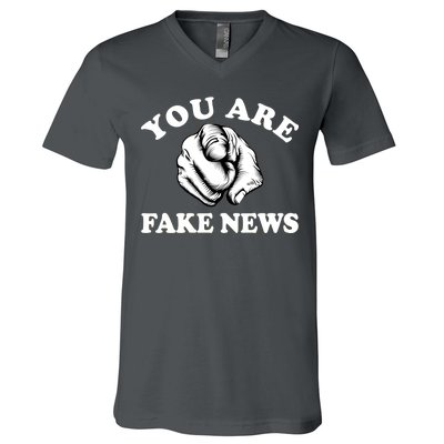 You Are Fake News Funny Trump Political V-Neck T-Shirt