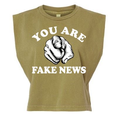 You Are Fake News Funny Trump Political Garment-Dyed Women's Muscle Tee