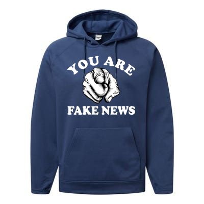 You Are Fake News Funny Trump Political Performance Fleece Hoodie