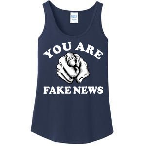 You Are Fake News Funny Trump Political Ladies Essential Tank